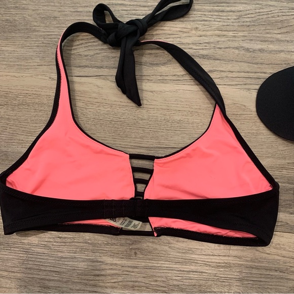 Victoria Secret PINK Black Swim Suit Tie Top Bra Inserts Bathing suit - Picture 5 of 8